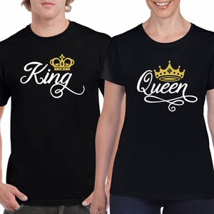 KING and QUEEN koronás páros póló szett, minőségi 100% pamut egyedi pólók valentin napra, évforulóra., Ruha & Divat, Páros szett, Női-férfi páros szett, , MESKA