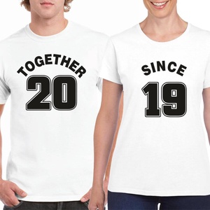 TOGETHER SINCE páros póló szett, minőségi 100% pamut egyedi pólók valentin napra, évforulóra. - ruha & divat - páros szett - női-férfi páros szett - Meska.hu