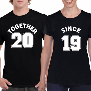 TOGETHER SINCE páros póló szett, minőségi 100% pamut egyedi pólók valentin napra, évforulóra., Ruha & Divat, Páros szett, Női-férfi páros szett, , MESKA