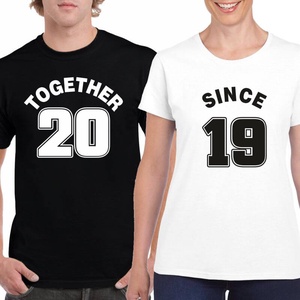 TOGETHER SINCE páros póló szett, minőségi 100% pamut egyedi pólók valentin napra, évforulóra. - ruha & divat - páros szett - női-férfi páros szett - Meska.hu