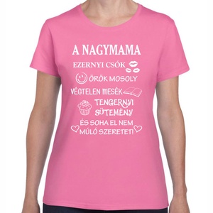 A nagymama ezernyi csók örök mosoly végtelen mesék feliratos póló nagymamának. Minőségi 100% pamut egyedi póló., Ruha & Divat, Női ruha, Póló, felső, , MESKA