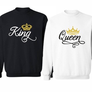 KING and QUEEN koronás páros pulóver szett, minőségi egyedi pulcsik valentin napra, évforulóra. - ruha & divat - páros szett - női-férfi páros szett - Meska.hu