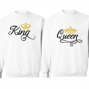 KING and QUEEN koronás páros pulóver szett, minőségi egyedi pulcsik valentin napra, évforulóra. - ruha & divat - páros szett - női-férfi páros szett - Meska.hu