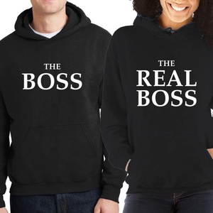 The BOSS and The REAL BOSS páros kapucnis pulóver szett. Kapucnis pulcsik valentin napra, évforulóra. Ajándék pároknak. - ruha & divat - páros szett - női-férfi páros szett - Meska.hu