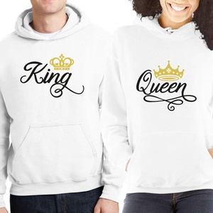 KING and QUEEN koronás páros kapucnis pulóver szett. Kapucnis pulcsik valentin napra, évforulóra. Ajándék pároknak., Ruha & Divat, Páros szett, Női-férfi páros szett, , MESKA