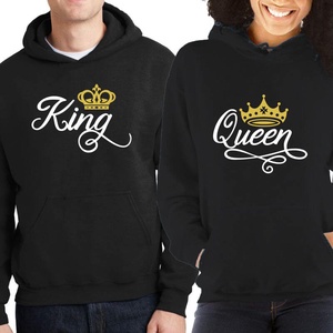 KING and QUEEN koronás páros kapucnis pulóver szett. Kapucnis pulcsik valentin napra, évforulóra. Ajándék pároknak. - ruha & divat - páros szett - női-férfi páros szett - Meska.hu