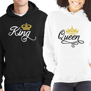 KING and QUEEN koronás páros kapucnis pulóver szett. Kapucnis pulcsik valentin napra, évforulóra. Ajándék pároknak. - ruha & divat - páros szett - női-férfi páros szett - Meska.hu