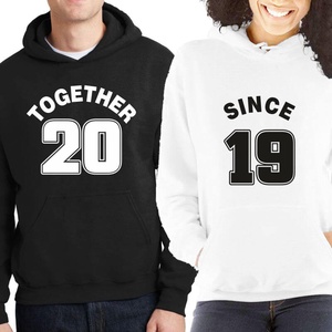 TOGETHER SINCE páros kapucnis pulóver szett. Kapucnis pulcsik valentin napra, évforulóra. Ajándék pároknak. - ruha & divat - páros szett - női-férfi páros szett - Meska.hu