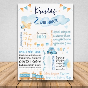Babaposzter, Születésnapi poszter, ajándék babáknak, első születésnap, Otthon & Életmód, Dekoráció, Kép & Falikép, Poszter, Fotó, grafika, rajz, illusztráció, MESKA
