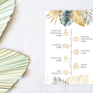 Esküvői meghívó, trópusi meghívó, természetes meghívó, esküvői lap - esküvő - meghívó & kártya - meghívó - Meska.hu