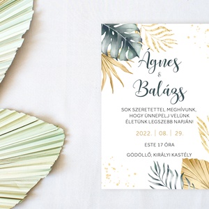 Esküvői meghívó, trópusi meghívó, természetes meghívó, esküvői lap - esküvő - meghívó & kártya - meghívó - Meska.hu