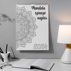 A4 naptár, falinaptár, felnőtt színező, színező naptár, mandala színező, 2024 naptár, mandala - otthon & életmód - papír, írószer - naptár & tervező - Meska.hu