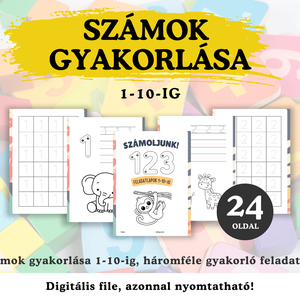 Számok gyakorlása, feladatlap számokkal, számok írásának gyakorlása - Meska.hu