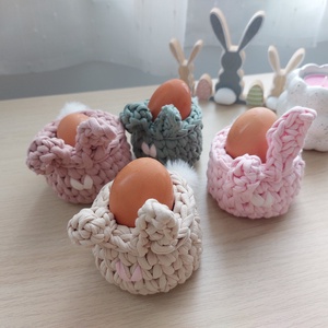 Nyuszis tojástartó (4db/csomag) - otthon & életmód - konyhafelszerelés, tálalás - konyhai dekoráció - konyhai dísz - Meska.hu