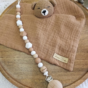 Első ajándékom - Barna macis szundikendő Babaváró ajándék Babaköszöntő ajándékbox - játék & sport - Meska.hu