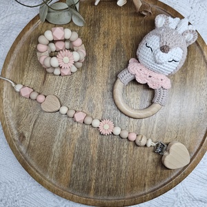 Első ajándékom - Barack Szivecske-Babaváró ajándék Babaköszöntő ajándékbox, Játék & Sport, Babalátogató ajándékcsomag, Csomózás, MESKA