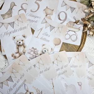 Baba hónapkártya mérföldkőkártya - baba - mama - babafotózás - baba mérföldkő kártyák - Meska.hu