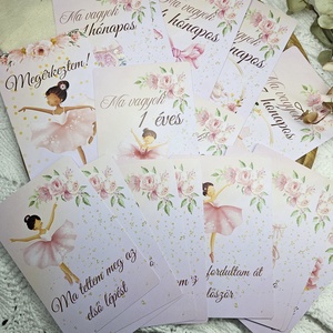 Balerina hónapkártya mérföldkőkártya, Baba - mama, Babafotózás, Baba mérföldkő kártyák, , MESKA
