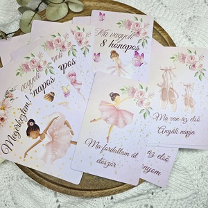 Balerina hónapkártya mérföldkőkártya - baba - mama - babafotózás - baba mérföldkő kártyák - Meska.hu