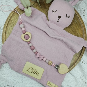 Első ajándékom - Mályva nyuszis szundikendő Babaváró ajándék Babaköszöntő ajándékbox - Meska.hu