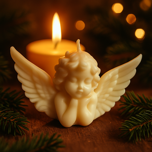 Téli békesség ajándékcsomag � Angyalszárny és Hópehely kézműves gyertya - kellékek & szerszámok - vegyes alapanyag - gyertya alapanyag - szójaviasz gyertya alapanyag - Meska.hu