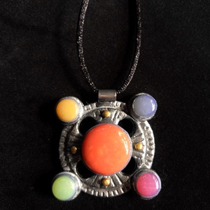 Színes csakra nyaklánc, Ékszer, Medálos nyaklánc, Nyaklánc, Ékszerkészítés, Gyurma, MESKA