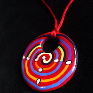 Hundertwasser stílusú nyaklánc (spirál) - ékszer - nyaklánc - medálos nyaklánc - Meska.hu