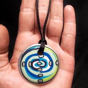 Hundertwasser stílusú nyaklánc - ékszer - nyaklánc - medálos nyaklánc - Meska.hu