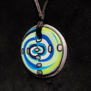Hundertwasser stílusú nyaklánc - ékszer - nyaklánc - medálos nyaklánc - Meska.hu