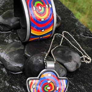 Hundertwasser stílusú ékszerszett - Meska.hu