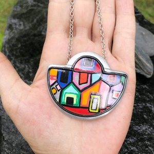 Hundertwasser stílusú ékszerszett - ékszer - ékszerszett - Meska.hu