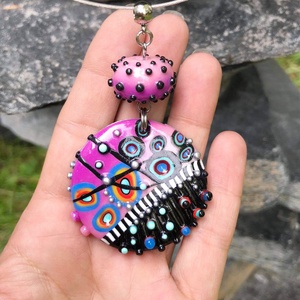 �Pink Space nyaklánc - ékszer - nyaklánc - medálos nyaklánc - Meska.hu