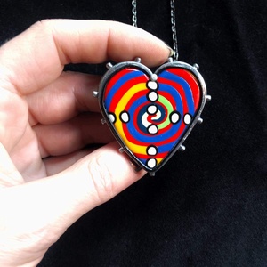 �Hundertwasser stílusú �Heart nyaklánc - ékszer - nyaklánc - medálos nyaklánc - Meska.hu