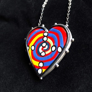 �Hundertwasser stílusú �Heart nyaklánc - ékszer - nyaklánc - medálos nyaklánc - Meska.hu