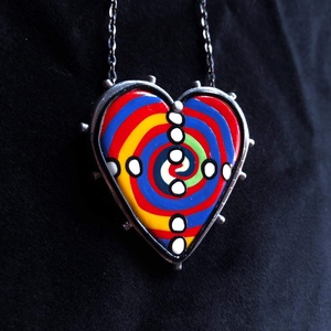 �Hundertwasser stílusú �Heart nyaklánc - ékszer - nyaklánc - medálos nyaklánc - Meska.hu