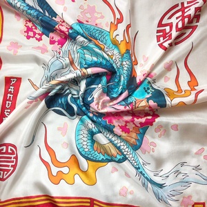 Kézzel festett selyemkendő �Lucky Dragon 90x90cm (pongé 8) - ruha & divat - sál, sapka, kendő - vállkendő - Meska.hu