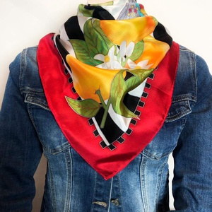 Kézzel festett selyemkendő � Sicily 90x90cm (pongé 8) - ruha & divat - sál, sapka, kendő - vállkendő - Meska.hu