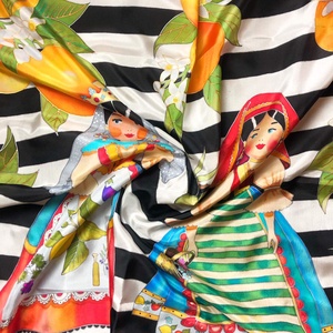 Kézzel festett selyemkendő � Sicily 90x90cm (pongé 8) - ruha & divat - sál, sapka, kendő - vállkendő - Meska.hu