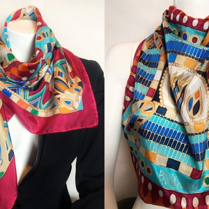 Kézzel festett selyemkendő �Cleopatra 90x90cm (pongé 8) - ruha & divat - sál, sapka, kendő - vállkendő - Meska.hu