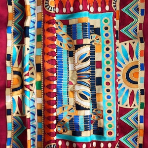 Kézzel festett selyemkendő �Cleopatra 90x90cm (pongé 8) - ruha & divat - sál, sapka, kendő - vállkendő - Meska.hu