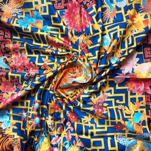 Kézzel festett selyemkendő �Chinese adventure 90x90cm (twill), Ruha & Divat, Sál, Sapka, Kendő, Vállkendő, Selyemfestés, MESKA