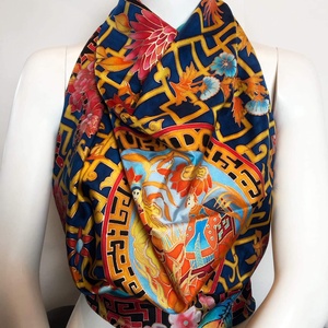 Kézzel festett selyemkendő �Chinese adventure 90x90cm (twill) - ruha & divat - sál, sapka, kendő - vállkendő - Meska.hu