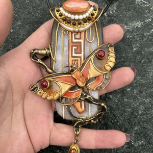 Antik pillangó nyaklánc - ékszer - nyaklánc - medálos nyaklánc - Meska.hu