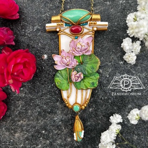 Lily nyaklánc, Ékszer, Nyaklánc, Medálos nyaklánc, Ékszerkészítés, Gyurma, MESKA