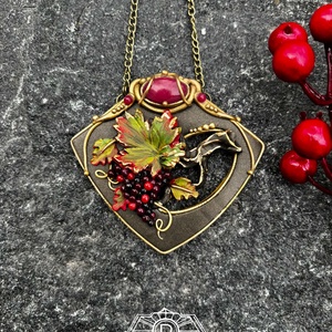 Antik szőlős nyaklánc, Ékszer, Nyaklánc, Medálos nyaklánc, Ékszerkészítés, Gyurma, MESKA