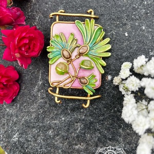 Páfrányos bross, Ékszer, Kitűző és Bross, Ékszerkészítés, Gyurma, MESKA