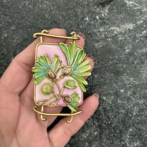 Páfrányos bross - ékszer - kitűző és bross - Meska.hu