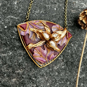 Antik mogyoró nyaklánc - ékszer - nyaklánc - medálos nyaklánc - Meska.hu