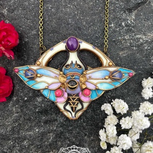 Bohém pillangós nyaklánc, Ékszer, Nyaklánc, Medálos nyaklánc, Ékszerkészítés, Gyurma, MESKA