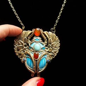 Scarabeus nyaklánc - ékszer - nyaklánc - medálos nyaklánc - Meska.hu